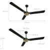 Quạt Trần 3 Cánh KDK N56YG Màu Đen Quạt Trần 3 Cánh KDK N56YG Màu Đen