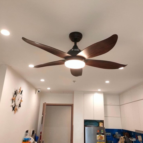 Quạt Trần Đèn 5 Cánh Luxfan GV 017N Màu Nâu