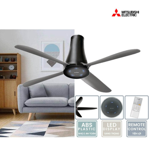 Quạt Trần Mitsubishi 4 Cánh C56-RW4 SF Màu Xám Đậm Quạt Trần Mitsubishi 4 Cánh C56-RW4 SF Màu Xám Đậm