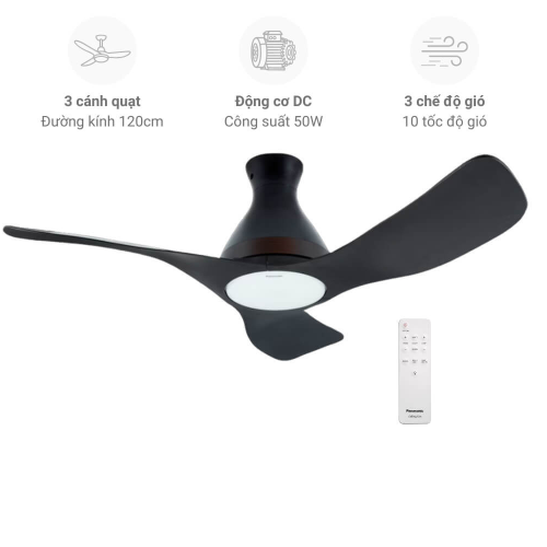 Quạt Trần Panasonic 3 Cánh Màu Đen F-48DGL
