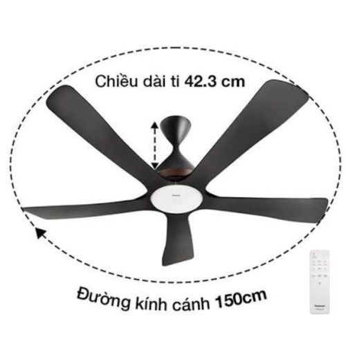 Quạt trần Panasonic 5 cánh có đèn F-60DGN
