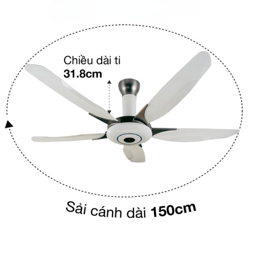 Quạt Trần Panasonic 5 Cánh F-60WWK