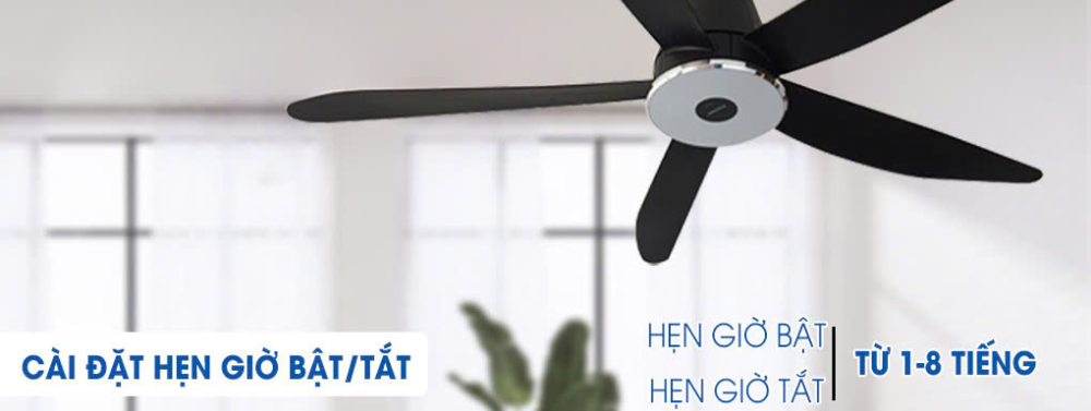 Quạt Trần Panasonic 5 Cánh Màu Đen Cho Mọi Không Gian