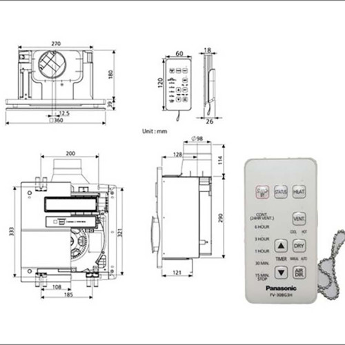 Quạt hút sưởi FV-30BY1 Panasonic Quạt hút sưởi FV-30BY1 Panasonic