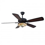 Quạt trần đèn Tiffany 5 cánh gỗ VIFA-78-396