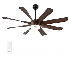 Quạt trần Nanoco 8 cánh màu nâu có đèn NCFD6089L