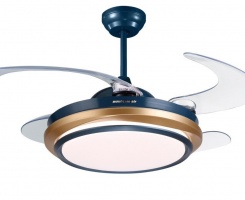 Quạt trần trang trí Quạt trần đèn giấu cánh trong suốt Mountain Air 44DC-WE-6060