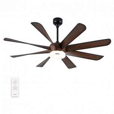 Quạt trần Nanoco 8 cánh màu nâu có đèn NCFD6089L