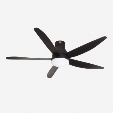 Quạt trần KDK có đèn 5 cánh màu đen ti ngắn U60FWS-BK